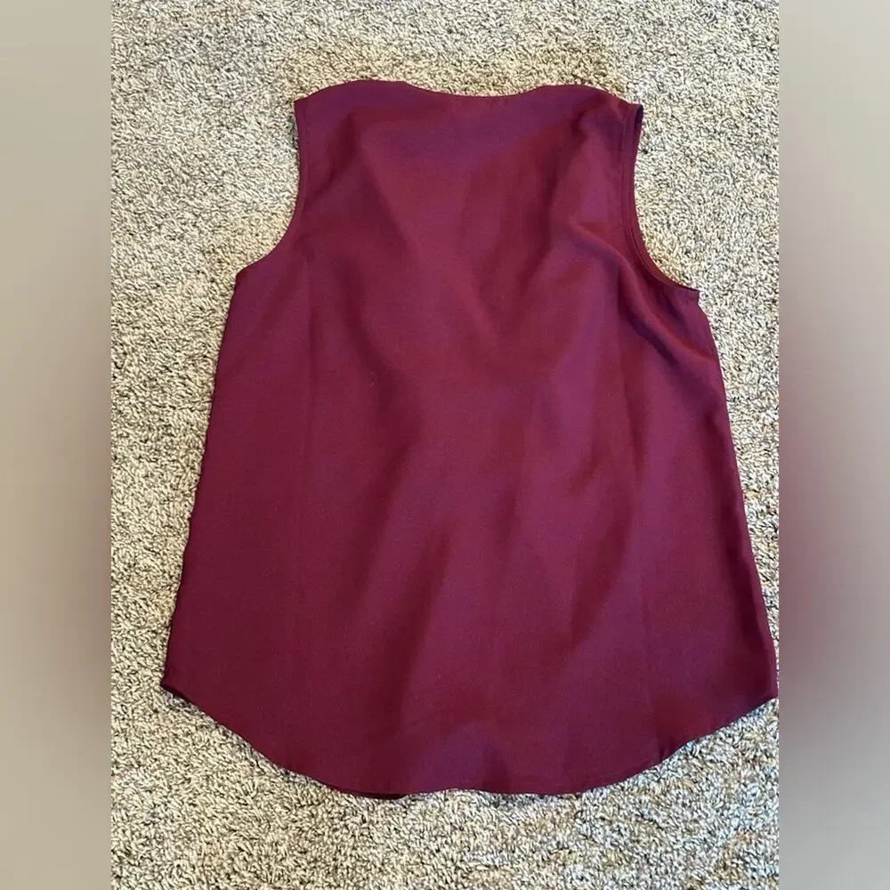 J. Crew Burgundy Ruffled Bib Collar Blouse XXS - Picture 3 of 6